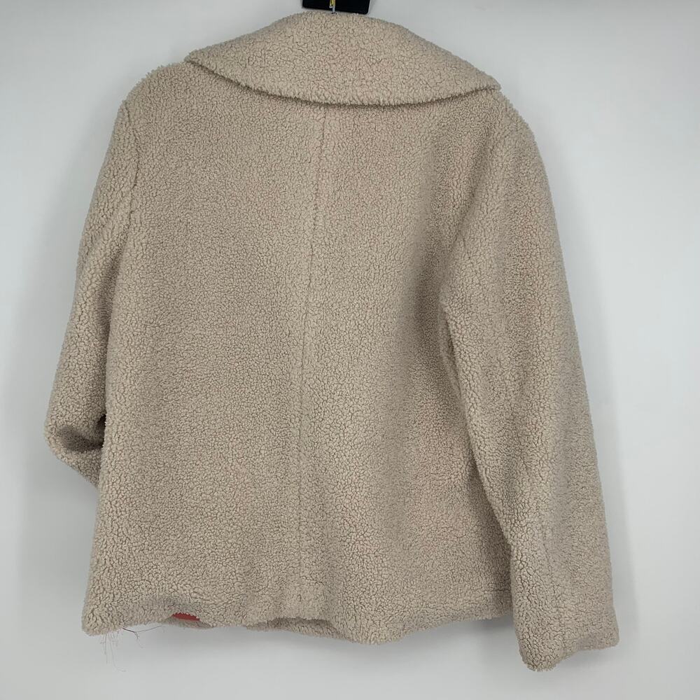 Sanctuary Women's Cream Sherpa Teddy Peacoat Overcoat Size Large - Picture 2 of 6
